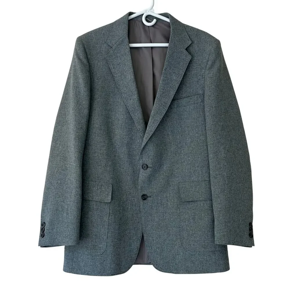 Vintage Levi’s Action Suit Sport Coat Blazer Gray Mens 42L Tailored Jacket USA